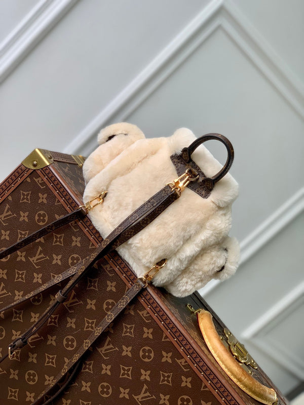 Lv Nano Teddy 25 Monogram Wool Marrone