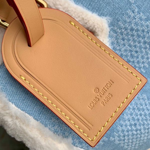 Lv Speedy 25 Bandouliere Beige Leather Denim Wool