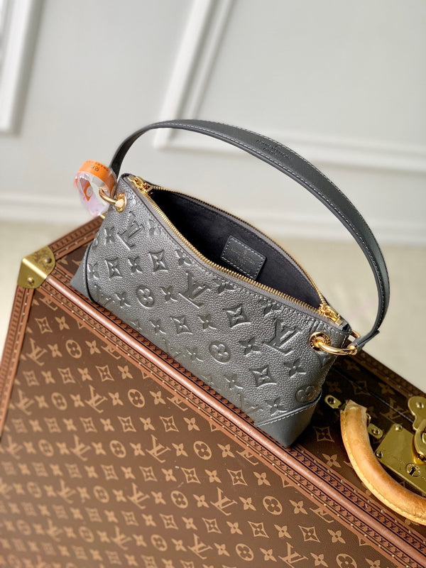Lv Pochette Sevres 25.5 Black Leather Monogram Empreinte