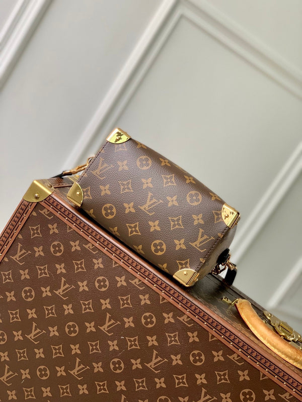 Lv Speedy Trunk 20 Nero Marrone Monogramma