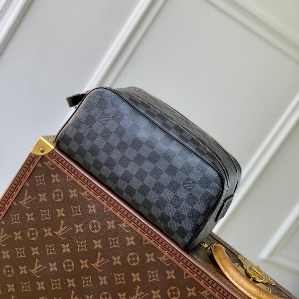 DOPP KIT 28 IN TELA NERA DAMIER GRAFITE