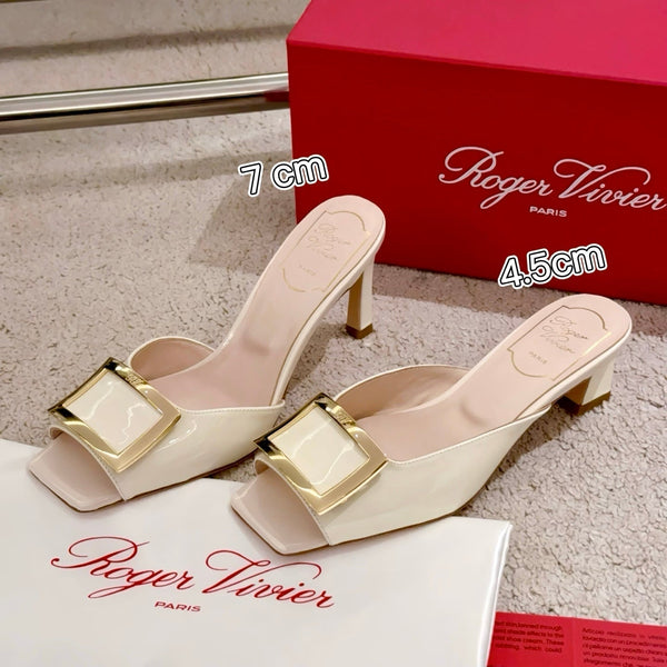 Viv Retro Modern Mules in pelle di vacchetta bianco latte 261718