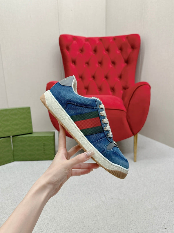 GG WOMEN'S SCREENER TRAINER AEGEAN CALFSKIN