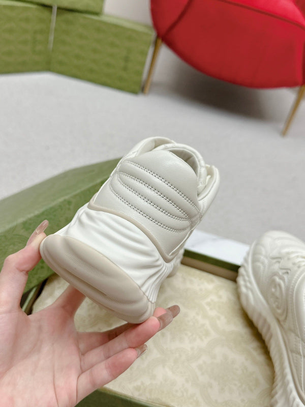 GG RIPPLE TRAINER IN PELLE DI AGNELLO BIANCA