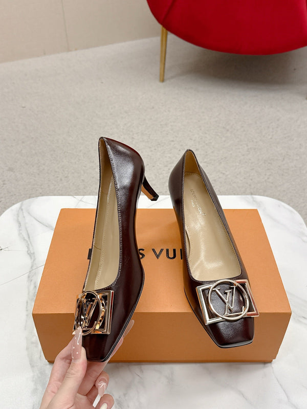 LV Madeleine High Heels Fuchsia Burgundy Leather 528579