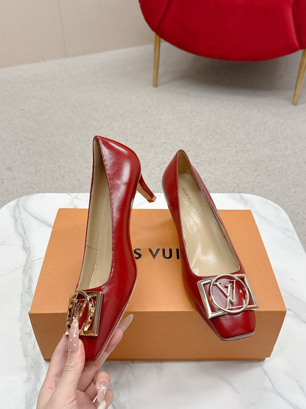 LV Madeleine High Heels Fuchsia Red Leather 528580
