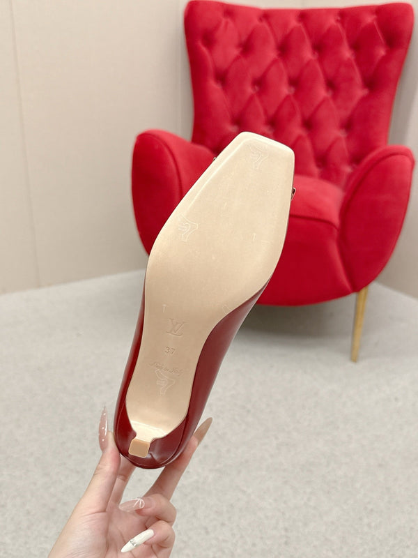 LV Madeleine High Heels Fuchsia Red Leather 528580