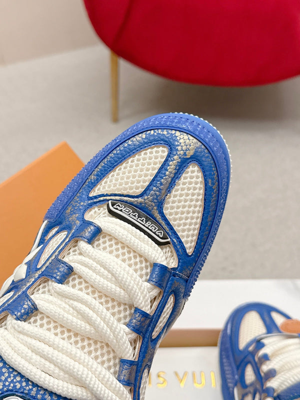 LV Trainer Sneaker Navy White Cowhide and Mesh 528554