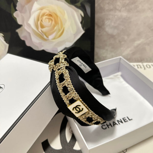 BLACK MIX LIGHT YELLOW FABRIC AND SATIN HEADBAND 168583