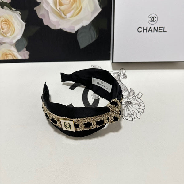 BLACK MIX LIGHT YELLOW FABRIC AND SATIN HEADBAND 168583