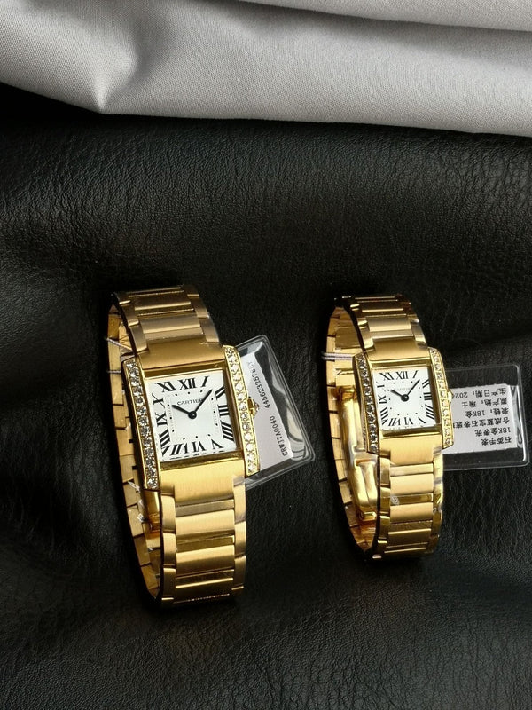 Tank Francaise Gold Case Diamond Bezel