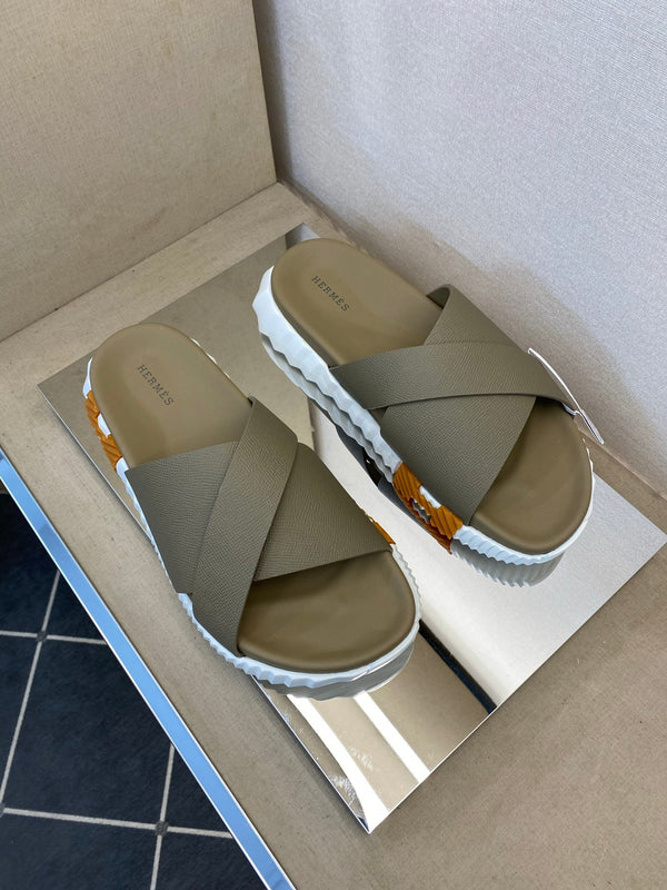 HM Men's Infra Slide Moss Green Calfskin 602608