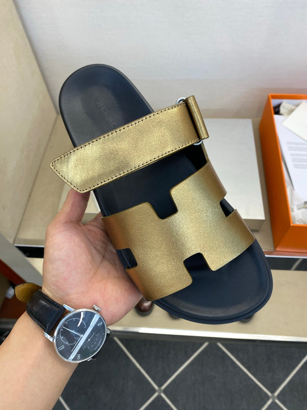 HM Men's Chypre Sandals Gold Calfskin 647574