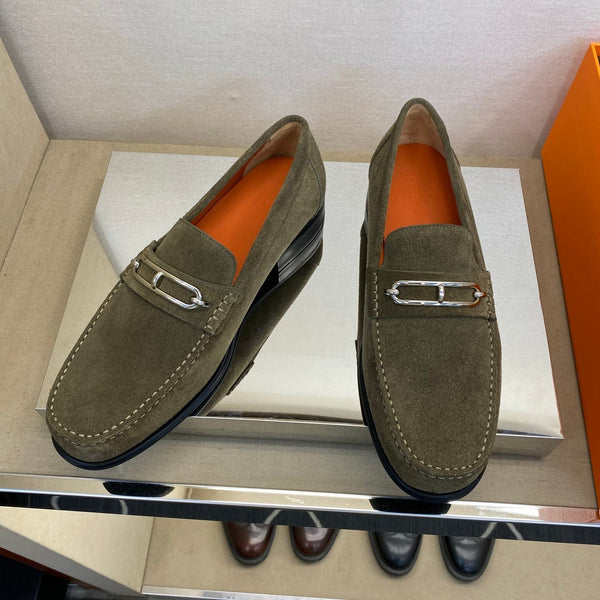 Mocassino Colette da uomo HM in pelle scamosciata verde oliva 680423