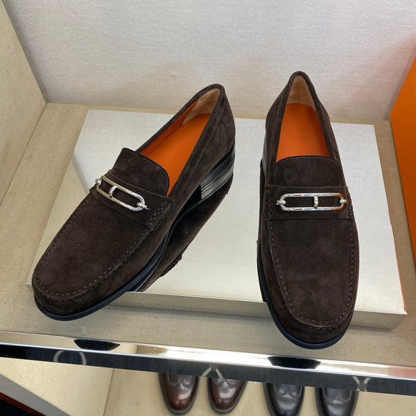 Mocassino Colette da uomo HM in pelle scamosciata marrone scuro 680426