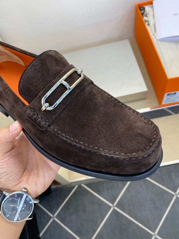 Mocassino Colette da uomo HM in pelle scamosciata marrone scuro 680426