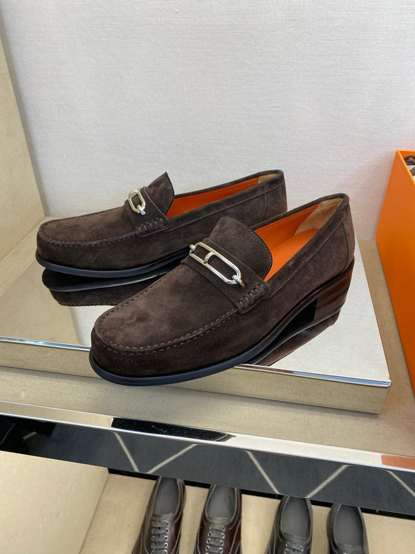 Mocassino Colette da uomo HM in pelle scamosciata marrone scuro 680426