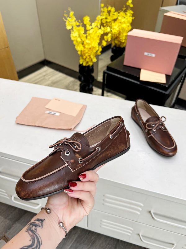 miu loafer sienna calfskin