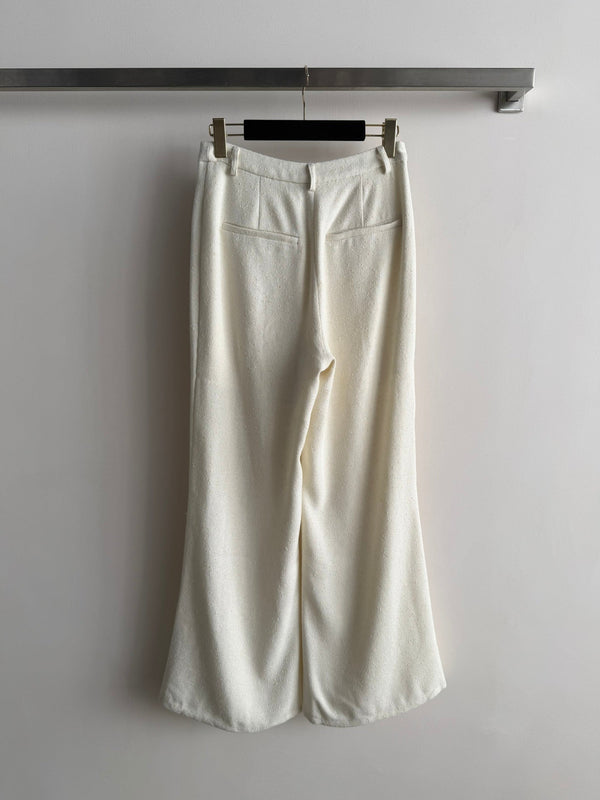 CC 26s Pantalon évasé Laine Viscose Ivoire 338889