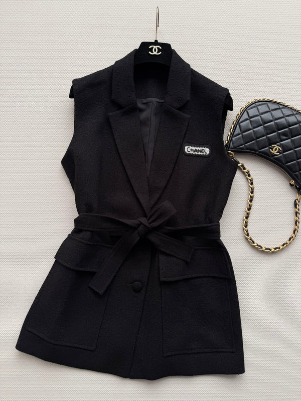 CC 26s Gilet Noir Laine Viscose 338885