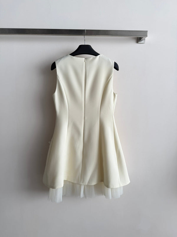 Robe sans manches CC Bow-Tie Crème clair Polyester 352970