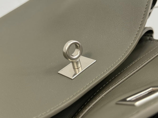 RODEO MINI BAG 22 IN KHAKI GREEN SMOOTH CALFSKIN SILVER HARDWARE