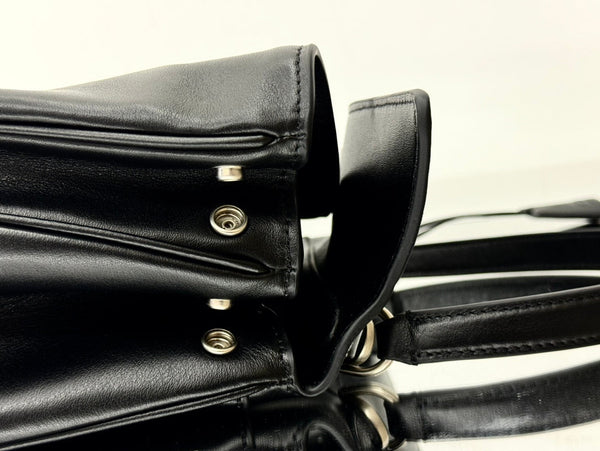 RODEO SMALL BAG 29 IN BLACK SMOOTH CALFSKIN SILVER HARDWARE