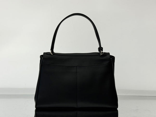 RODEO MEDIUM BAG 35 IN BLACK SMOOTH CALFSKIN SILVER HARDWARE