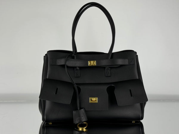 BEL AIR CARRY ALL BAG 29 IN BLACK NAPPA LAMBSKIN GOLD HARDWARE