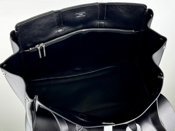 BEL AIR CARRY ALL BAG 29 IN BLACK NAPPA LAMBSKIN SILVER HARDWARE