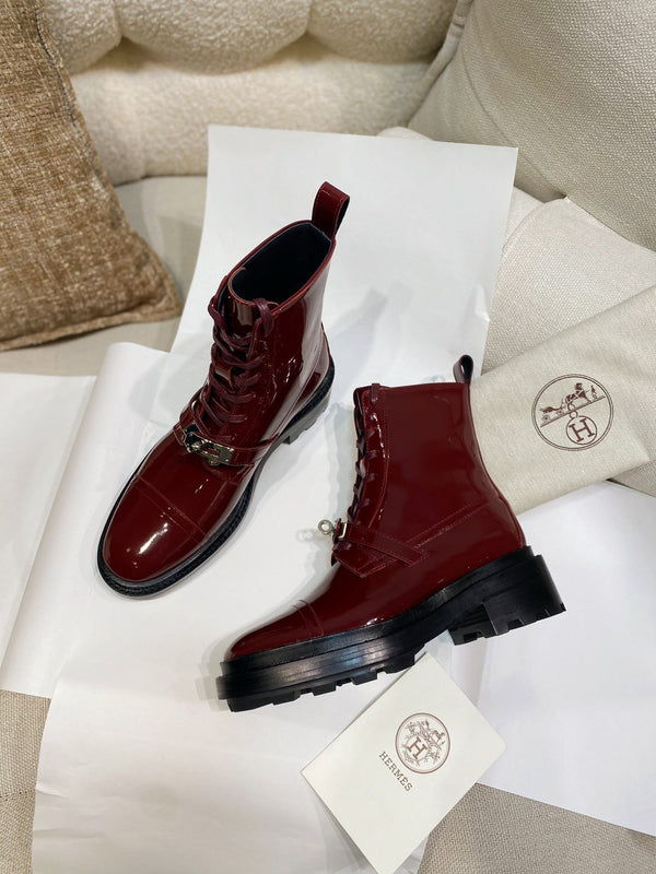 Stivaletto HM Funk in pelle di vacchetta rossa lucida 348024