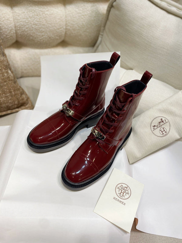 Stivaletto HM Funk in pelle di vacchetta rossa lucida 348024