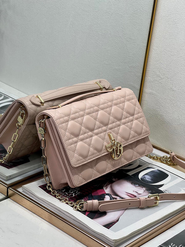 MY CD 24 BORSA CON MANICO IN PELLE DI AGNELLO ROSA PASTELLO