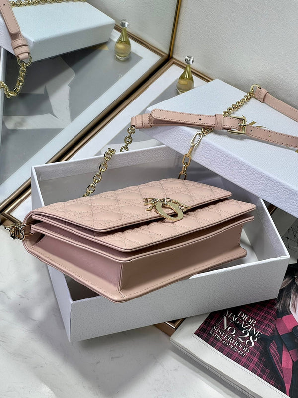 MY CD 24 BORSA CON MANICO IN PELLE DI AGNELLO ROSA PASTELLO