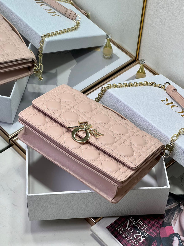 MY CD 24 BORSA CON MANICO IN PELLE DI AGNELLO ROSA PASTELLO