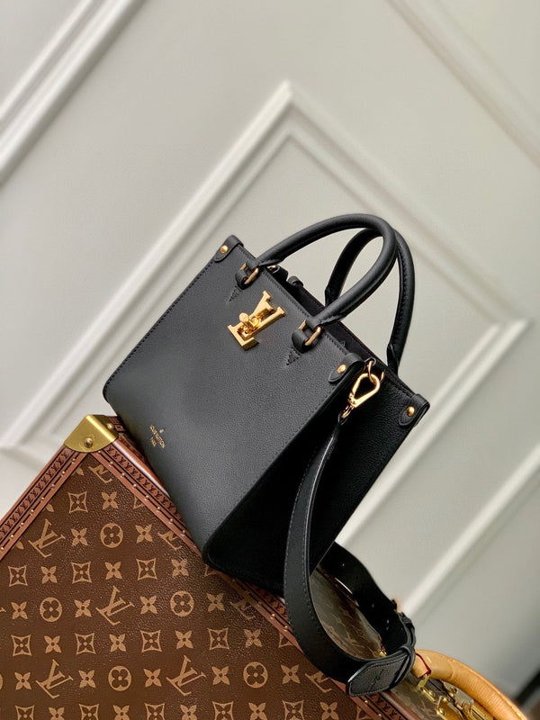 LV Lock&Go Bag Black Gold Cowhide 240844