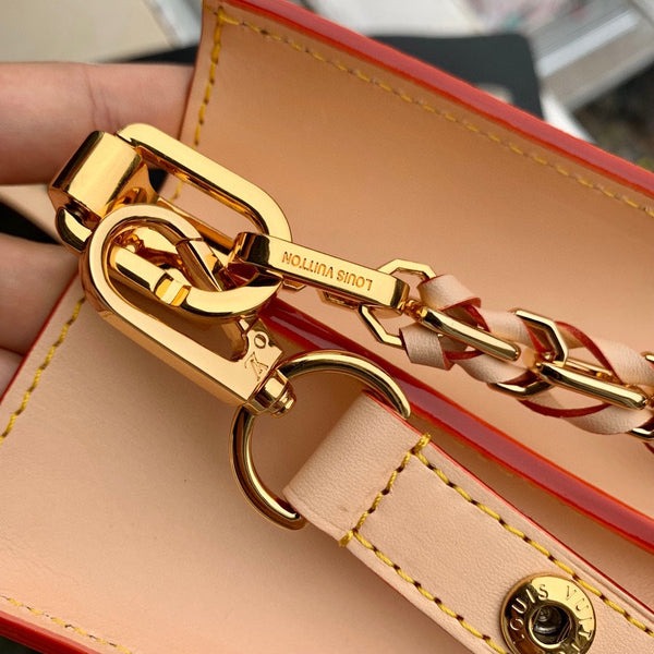 Lv Dauphine 20 Beige Leather White Monogram jacquard fabric