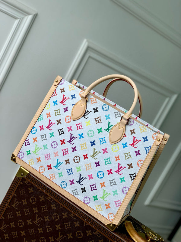 LV OnTheGo Monogram Bag Multicolor Canvas Cowhide 240930