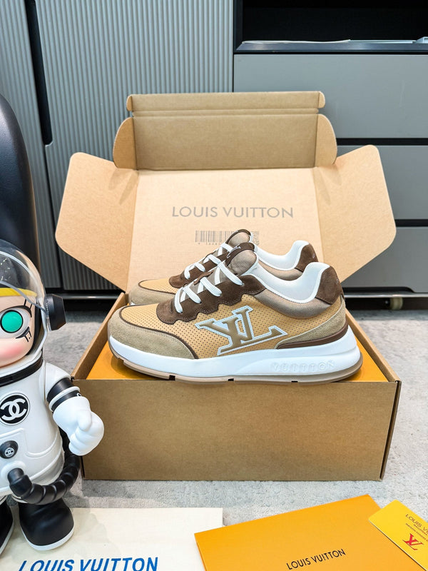 LV Classic Sneaker Beige Light Taupe Suede Mesh 625424