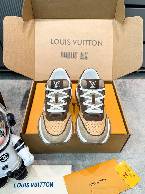 LV Classic Sneaker Beige Light Taupe Suede Mesh 625424