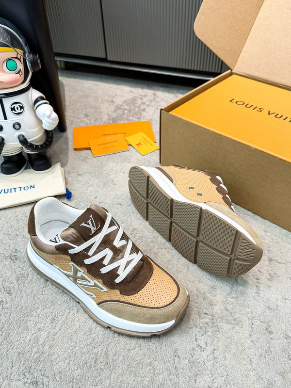 LV Classic Sneaker Beige Light Taupe Suede Mesh 625424