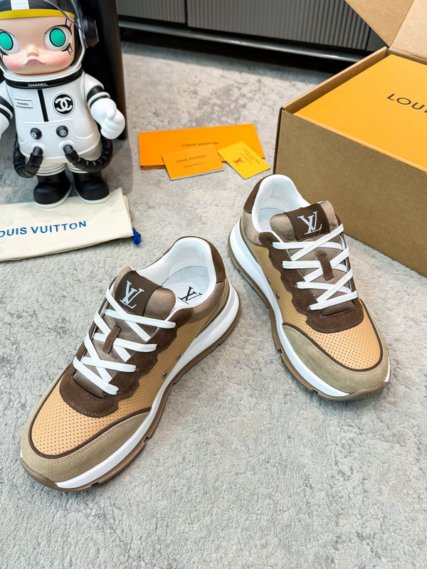 LV Classic Sneaker Beige Light Taupe Suede Mesh 625424