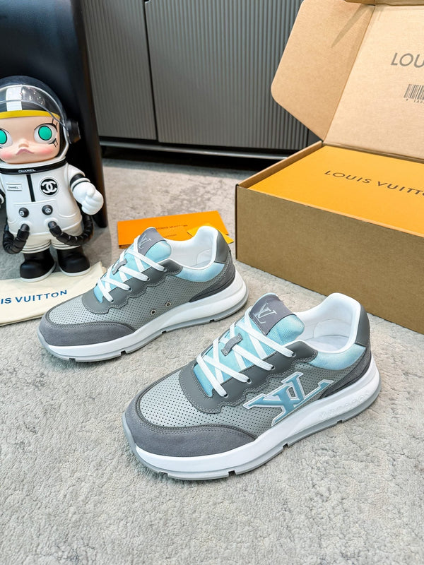 LV Classic Sneaker Grey Blue Suede Mesh 625425