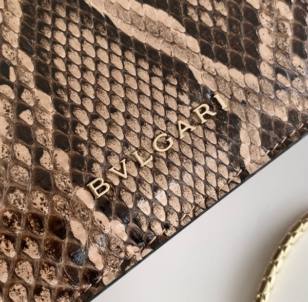 HANDBAG 25 IN GREY SHINY PYTHON LEATHER