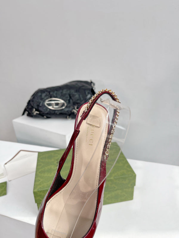 GG SIGNORIA 45 SLINGBACK PUMP BLOOD LAMBSKIN