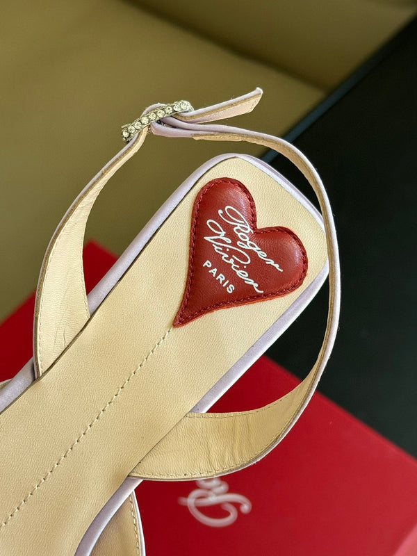 Viv Canard Slingback Pumps 55 in Violet Satin