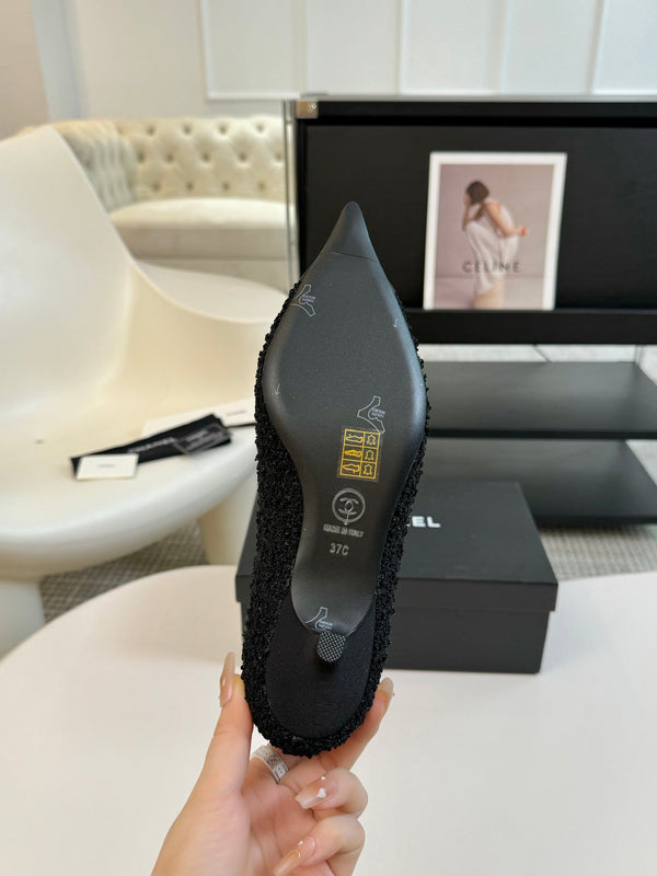 CC MARY JANE IN TWEED DI LANA NERA E RASO