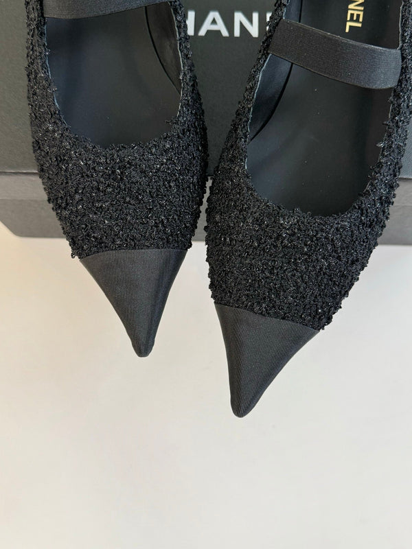 CC MARY JANE IN TWEED DI LANA NERA E RASO