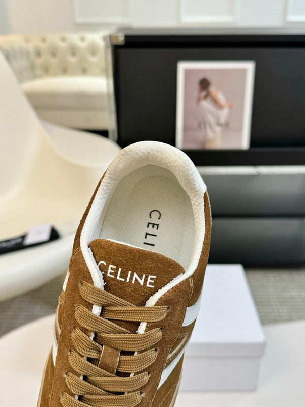 SCARPA DA STIVALETTO BASSA CON LACCI MARRONE SIDRO CAMOSCIO