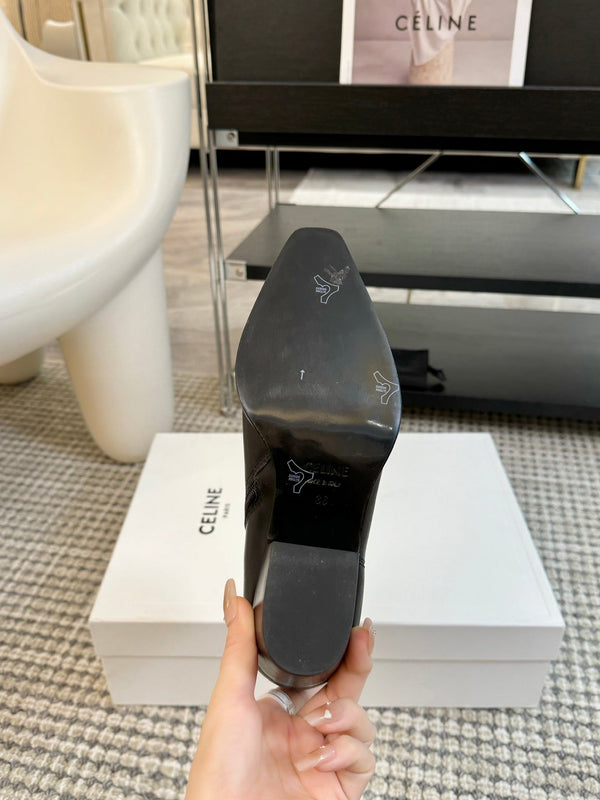 ANKLE BOOTS 45 MM IN BLACK CALFSKIN